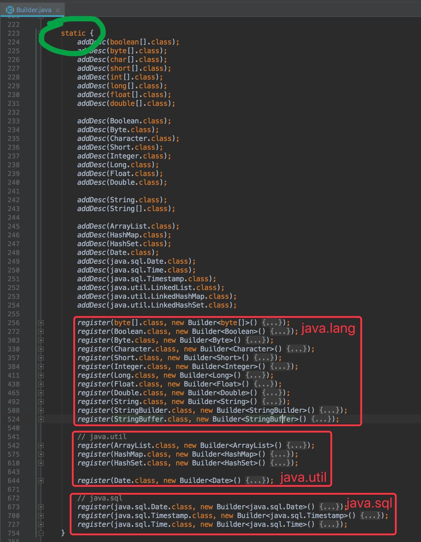 常用数据类型的 Builder 实现